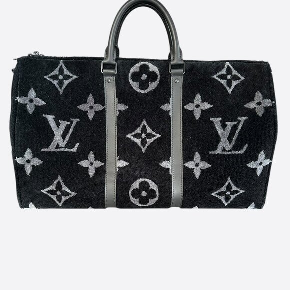 Louis Vuitton Black Monogram Tuffetage Keepall - Picture 3 of 7